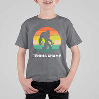 Vintage Retro Bigfoot Tennis Player Gift T Shirt For Kid Tennis Champ - Wonder Print Shop