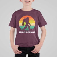 Vintage Retro Bigfoot Tennis Player Gift T Shirt For Kid Tennis Champ - Wonder Print Shop