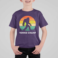 Vintage Retro Bigfoot Tennis Player Gift T Shirt For Kid Tennis Champ - Wonder Print Shop