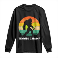 Vintage Retro Bigfoot Tennis Player Gift Long Sleeve Shirt Tennis Champ - Wonder Print Shop