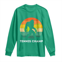 Vintage Retro Bigfoot Tennis Player Gift Long Sleeve Shirt Tennis Champ - Wonder Print Shop