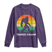 Vintage Retro Bigfoot Tennis Player Gift Long Sleeve Shirt Tennis Champ - Wonder Print Shop