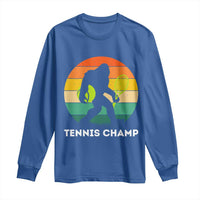 Vintage Retro Bigfoot Tennis Player Gift Long Sleeve Shirt Tennis Champ - Wonder Print Shop