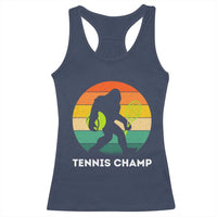 Vintage Retro Bigfoot Tennis Player Gift Racerback Tank Top Tennis Champ - Wonder Print Shop
