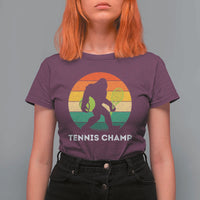 Vintage Retro Bigfoot Tennis Player Gift T Shirt For Women Tennis Champ - Wonder Print Shop