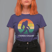 Vintage Retro Bigfoot Tennis Player Gift T Shirt For Women Tennis Champ - Wonder Print Shop