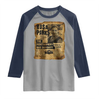 Vintage Rosa Parks Raglan Shirt Groovy Black History Month