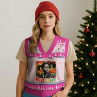 Rosa Parks V-Neck Knit Sweater Vest Strong Black Women Pride