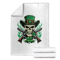 Irish Cowboy Skeleton Throw Blanket St Patricks Day Party Gift