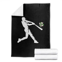 St Patricks Day Baseball Batter Throw Blanket Irish Sports Gift