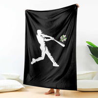 St Patricks Day Baseball Batter Throw Blanket Irish Sports Gift