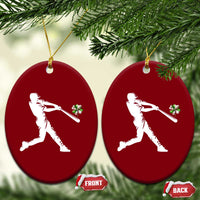 St Patricks Day Baseball Batter Ceramic Ornament Irish Sports Gift