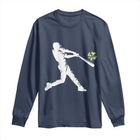 St Patricks Day Baseball Batter Long Sleeve Shirt Irish Sports Gift