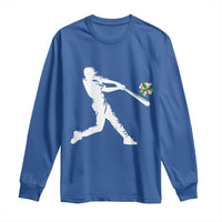St Patricks Day Baseball Batter Long Sleeve Shirt Irish Sports Gift