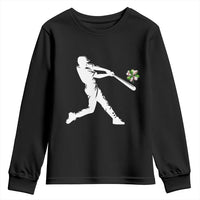 St Patricks Day Baseball Batter Youth Sweatshirt Irish Sports Gift