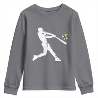 St Patricks Day Baseball Batter Youth Sweatshirt Irish Sports Gift