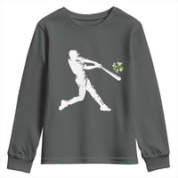 St Patricks Day Baseball Batter Youth Sweatshirt Irish Sports Gift