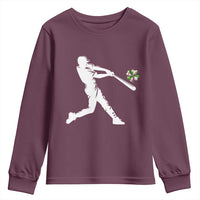 St Patricks Day Baseball Batter Youth Sweatshirt Irish Sports Gift