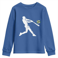 St Patricks Day Baseball Batter Youth Sweatshirt Irish Sports Gift