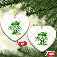 St Patricks Day Shamrock Baseball Player Gift Ceramic Ornament