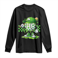 St Patricks Day Shamrock Baseball Player Gift Long Sleeve Shirt