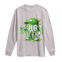 St Patricks Day Shamrock Baseball Player Gift Long Sleeve Shirt
