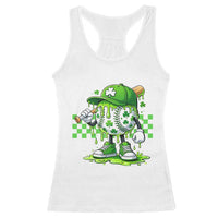St Patricks Day Shamrock Baseball Player Gift Racerback Tank Top