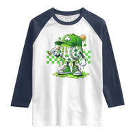 St Patricks Day Shamrock Baseball Player Gift Raglan Shirt