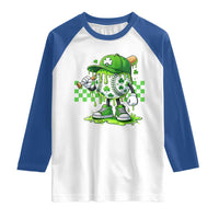 St Patricks Day Shamrock Baseball Player Gift Raglan Shirt