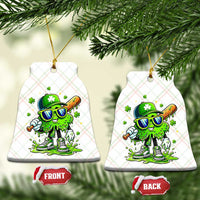 Funny St Patricks Day Clover Baseball Player Gift Ceramic Ornament