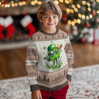 Funny St Patricks Day Clover Baseball Player Gift Ugly Christmas Sweater