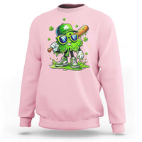 Funny St Patricks Day Clover Baseball Player Gift Sweatshirt