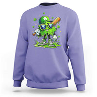 Funny St Patricks Day Clover Baseball Player Gift Sweatshirt
