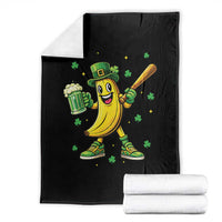 Funny Banana Baseball Player Gift Throw Blanket St Patricks Day