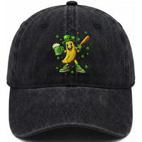 Funny Banana Baseball Player Gift Washed Cotton Baseball Cap St Patricks Day