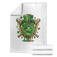 Slimy Shamrock Baseball Glove Throw Blanket St Patricks Day Gift