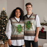 Slimy Shamrock Baseball Glove V-Neck Knit Sweater Vest St Patricks Day Gift