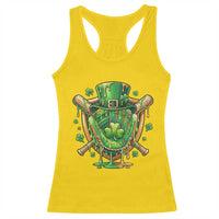 Slimy Shamrock Baseball Glove Racerback Tank Top St Patricks Day Gift