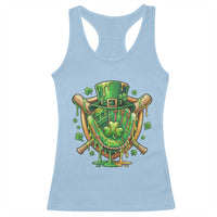 Slimy Shamrock Baseball Glove Racerback Tank Top St Patricks Day Gift