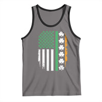 USA Flag With Shamrocks Tank Top St Patricks Day Gift