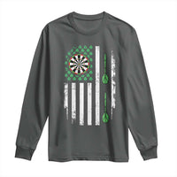 Irish American Darts Shamrock Flag Gift Long Sleeve Shirt