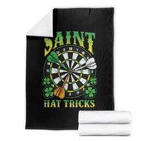 Funny Darts St Patricks Day Gift Throw Blanket Saint Hat Tricks