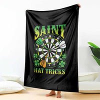 Funny Darts St Patricks Day Gift Throw Blanket Saint Hat Tricks