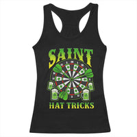 Saint Hat Tricks St Patricks Day Racerback Tank Top Darts Player Gift