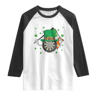 Lucky Darts Board With Irish Flag Raglan Shirt St Patricks Day Gift
