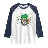 Lucky Darts Board With Irish Flag Raglan Shirt St Patricks Day Gift