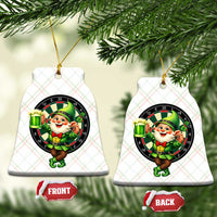 Cheerful Gnome Playing Darts Ceramic Ornament St Patricks Day Gift