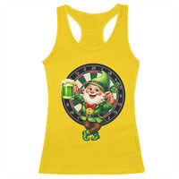 Cheerful Gnome Playing Darts Racerback Tank Top St Patricks Day Gift