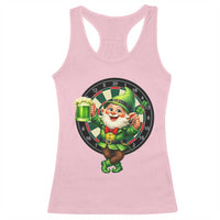Cheerful Gnome Playing Darts Racerback Tank Top St Patricks Day Gift