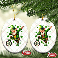 St Patricks Day Cheerful Gnome Dabbing Ceramic Ornament Darts Lover Gift